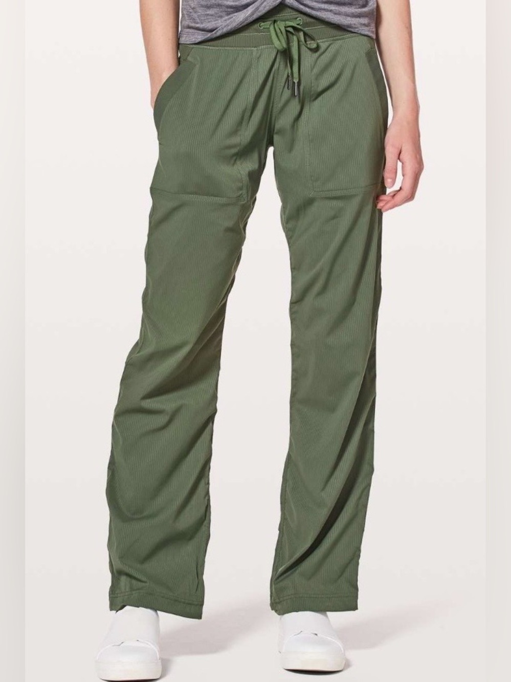 LULULEMON Dance Studio III Barracks Green Unlined Pants 32” Regular